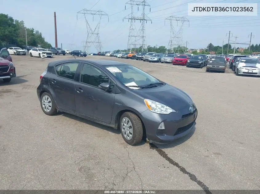 2012 Toyota Prius C Two VIN: JTDKDTB36C1023562 Lot: 45575690