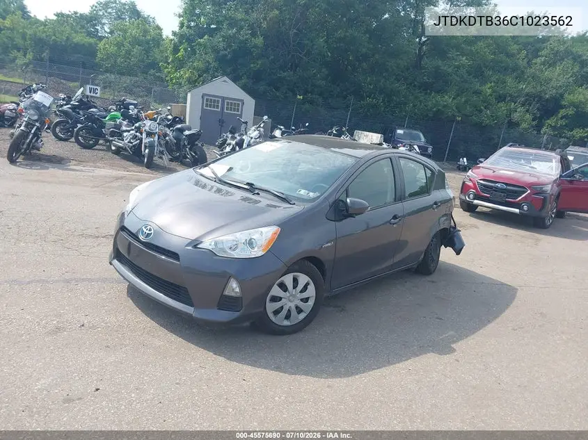 2012 Toyota Prius C Two VIN: JTDKDTB36C1023562 Lot: 45575690