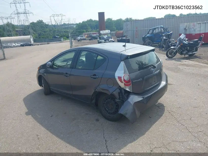 2012 Toyota Prius C Two VIN: JTDKDTB36C1023562 Lot: 45575690
