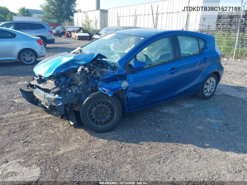 2012 Toyota Prius C Two VIN: JTDKDTB38C1527188 Lot: 45634087