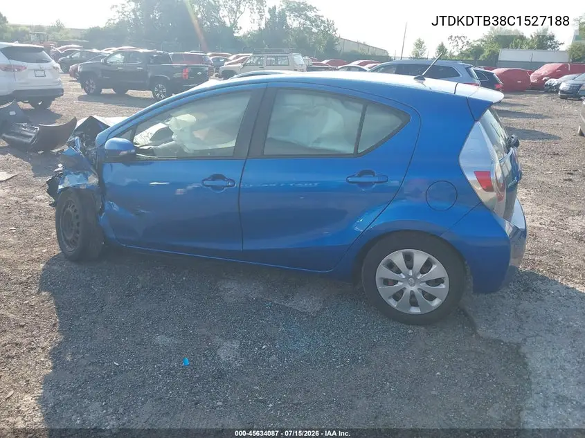 2012 Toyota Prius C Two VIN: JTDKDTB38C1527188 Lot: 45634087