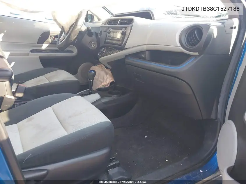 2012 Toyota Prius C Two VIN: JTDKDTB38C1527188 Lot: 45634087