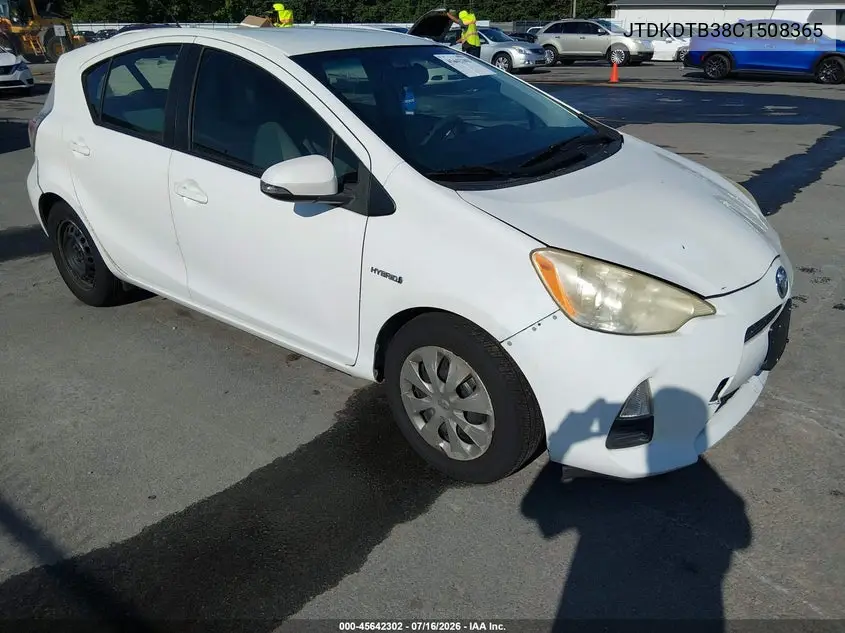 2012 Toyota Prius C One VIN: JTDKDTB38C1508365 Lot: 45642302