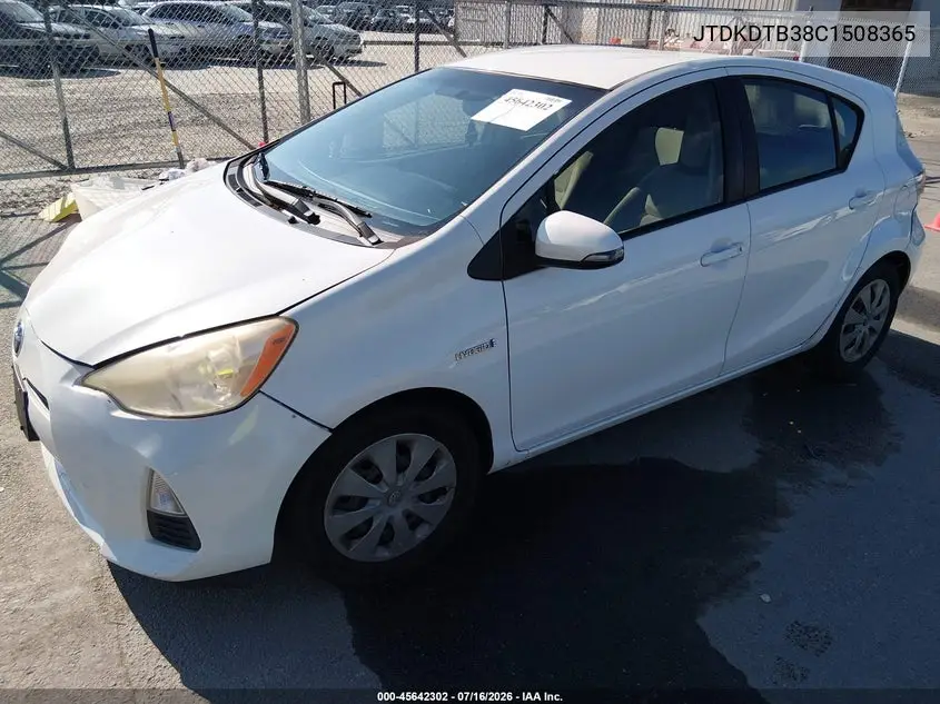 2012 Toyota Prius C One VIN: JTDKDTB38C1508365 Lot: 45642302