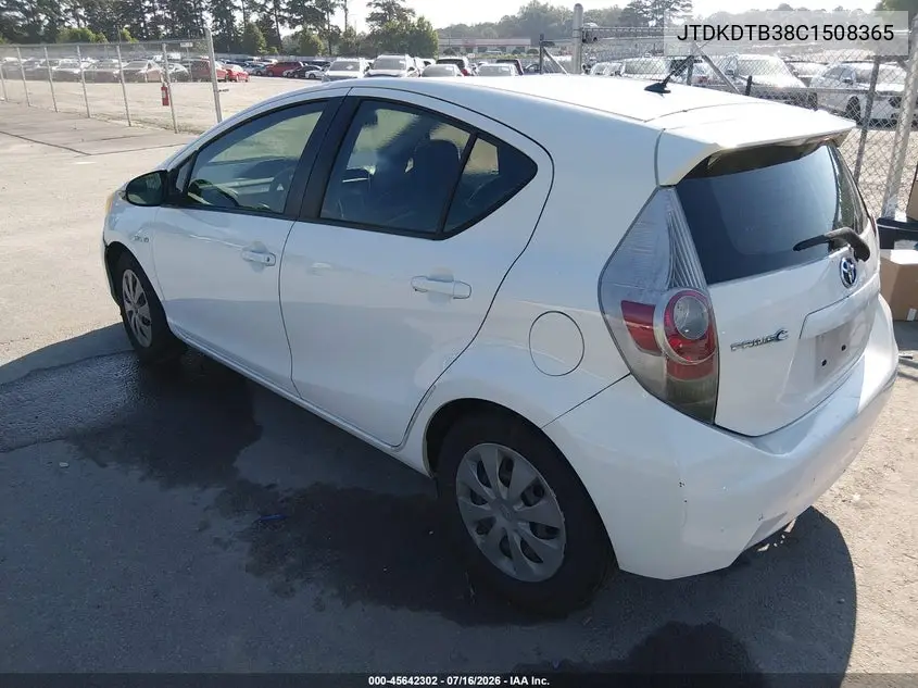2012 Toyota Prius C One VIN: JTDKDTB38C1508365 Lot: 45642302