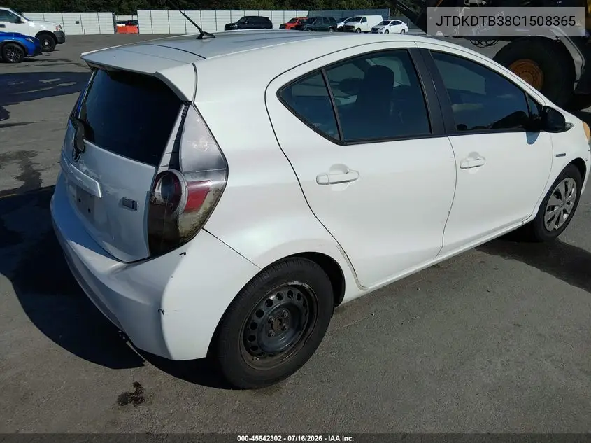 2012 Toyota Prius C One VIN: JTDKDTB38C1508365 Lot: 45642302