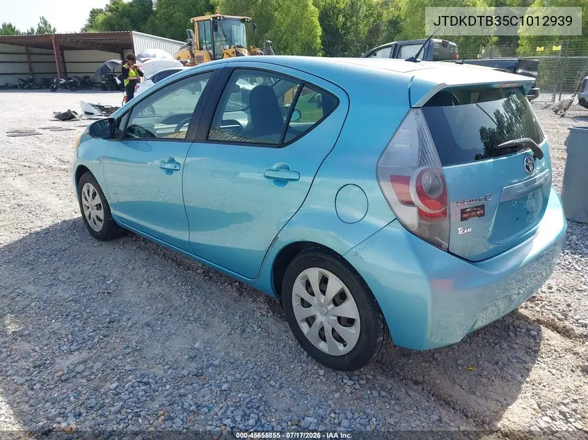2012 Toyota Prius C One VIN: JTDKDTB35C1012939 Lot: 45655855