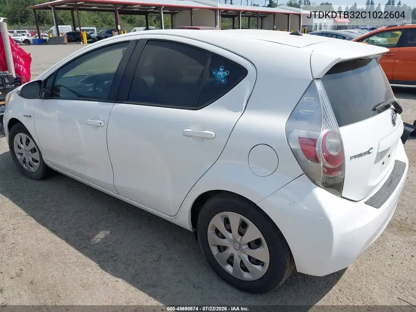 2012 Toyota Prius C Two VIN: JTDKDTB32C1022604 Lot: 45690874