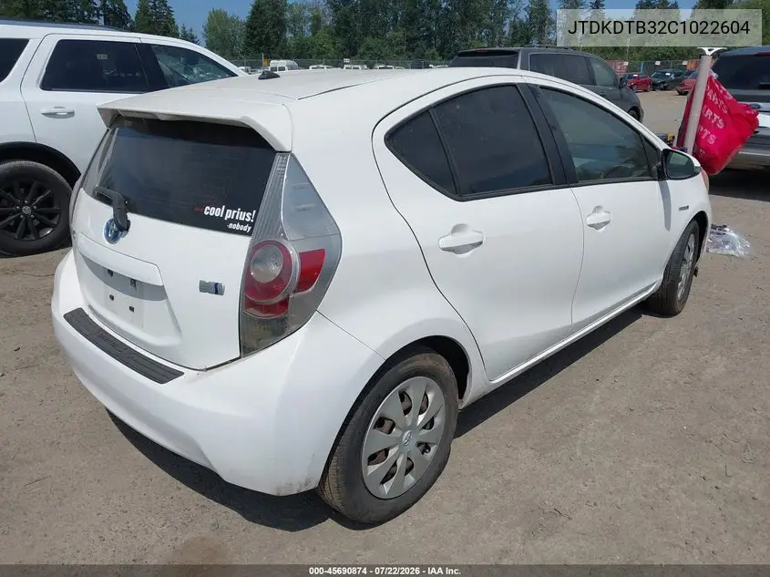2012 Toyota Prius C Two VIN: JTDKDTB32C1022604 Lot: 45690874