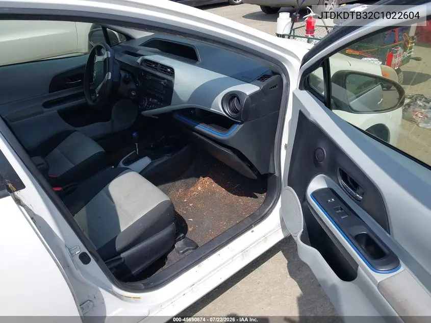 2012 Toyota Prius C Two VIN: JTDKDTB32C1022604 Lot: 45690874