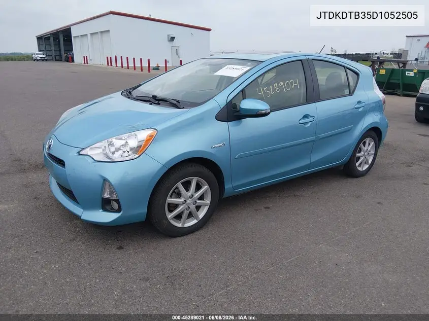 2013 Toyota Prius C Four VIN: JTDKDTB35D1052505 Lot: 45289021