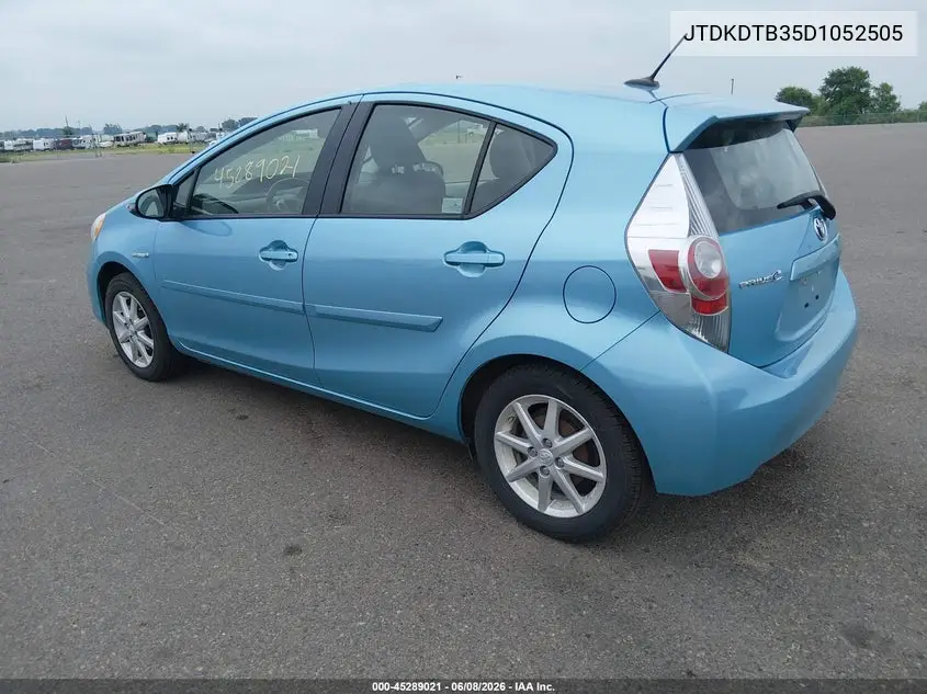 2013 Toyota Prius C Four VIN: JTDKDTB35D1052505 Lot: 45289021