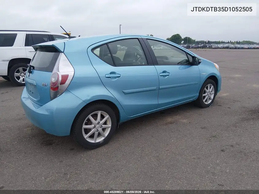 2013 Toyota Prius C Four VIN: JTDKDTB35D1052505 Lot: 45289021