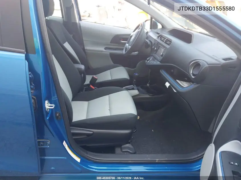 2013 Toyota Prius C Three VIN: JTDKDTB33D1555580 Lot: 45305706