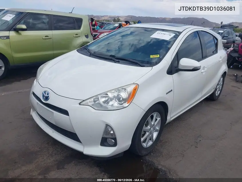 2013 Toyota Prius C Four VIN: JTDKDTB39D1036081 Lot: 45358770