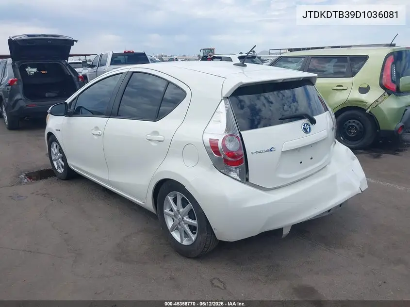 2013 Toyota Prius C Four VIN: JTDKDTB39D1036081 Lot: 45358770