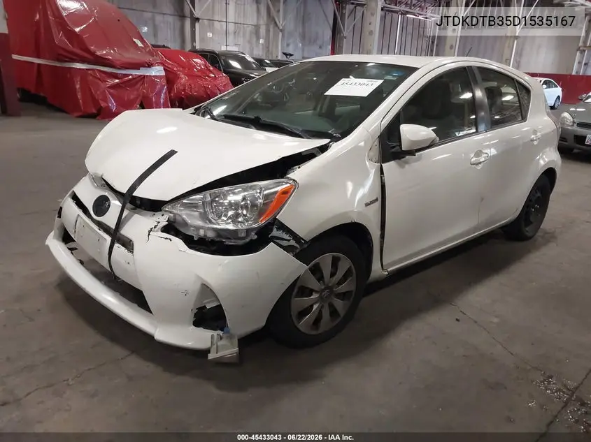 2013 Toyota Prius C One VIN: JTDKDTB35D1535167 Lot: 45433043