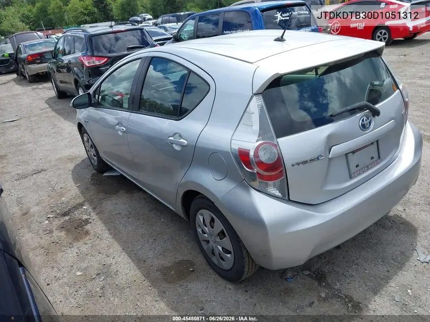 2013 Toyota Prius C Two VIN: JTDKDTB30D1051312 Lot: 45480871