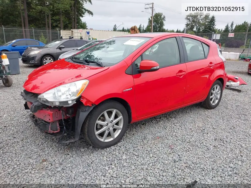 2013 Toyota Prius C Four VIN: JTDKDTB32D1052915 Lot: 45497102
