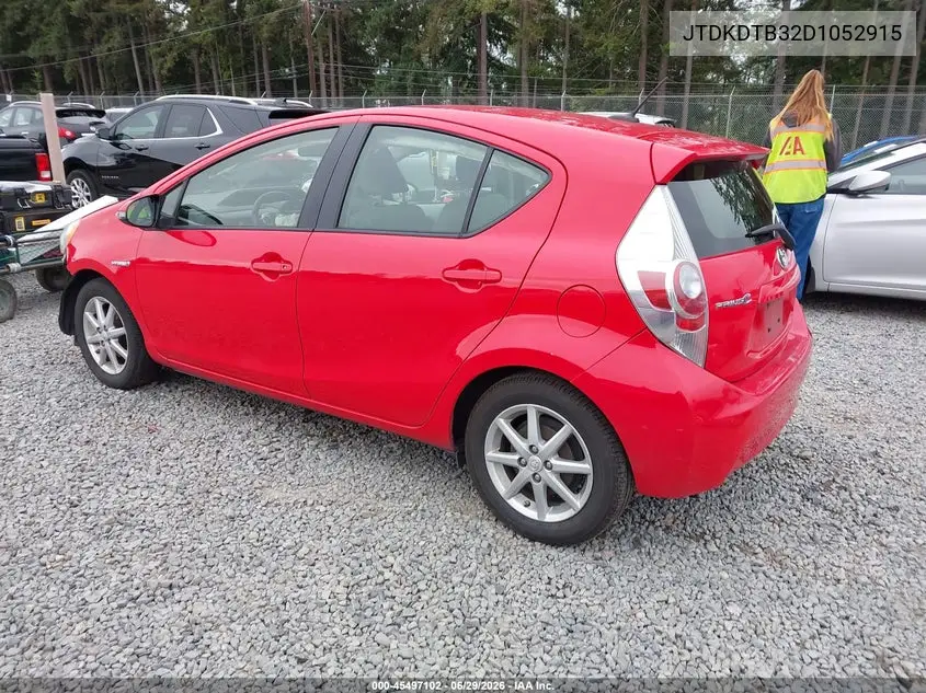 2013 Toyota Prius C Four VIN: JTDKDTB32D1052915 Lot: 45497102