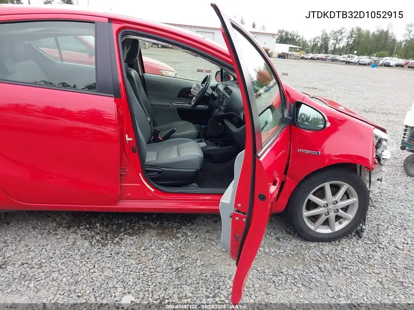2013 Toyota Prius C Four VIN: JTDKDTB32D1052915 Lot: 45497102
