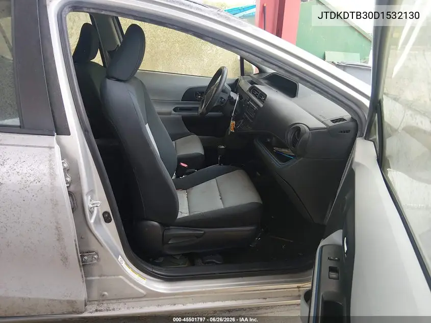 2013 Toyota Prius C Two VIN: JTDKDTB30D1532130 Lot: 45501797