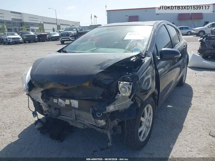 2013 Toyota Prius C Four VIN: JTDKDTB3XD1539117 Lot: 45507925