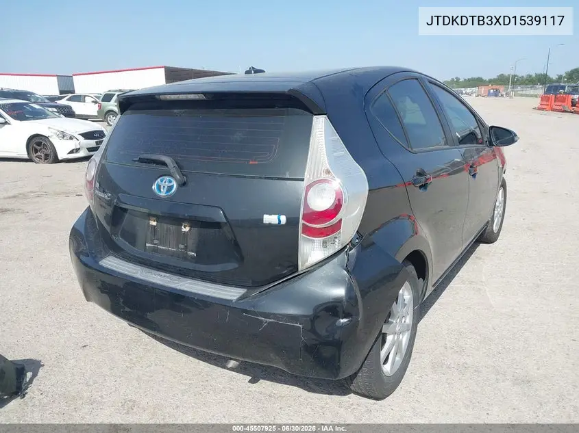 2013 Toyota Prius C Four VIN: JTDKDTB3XD1539117 Lot: 45507925