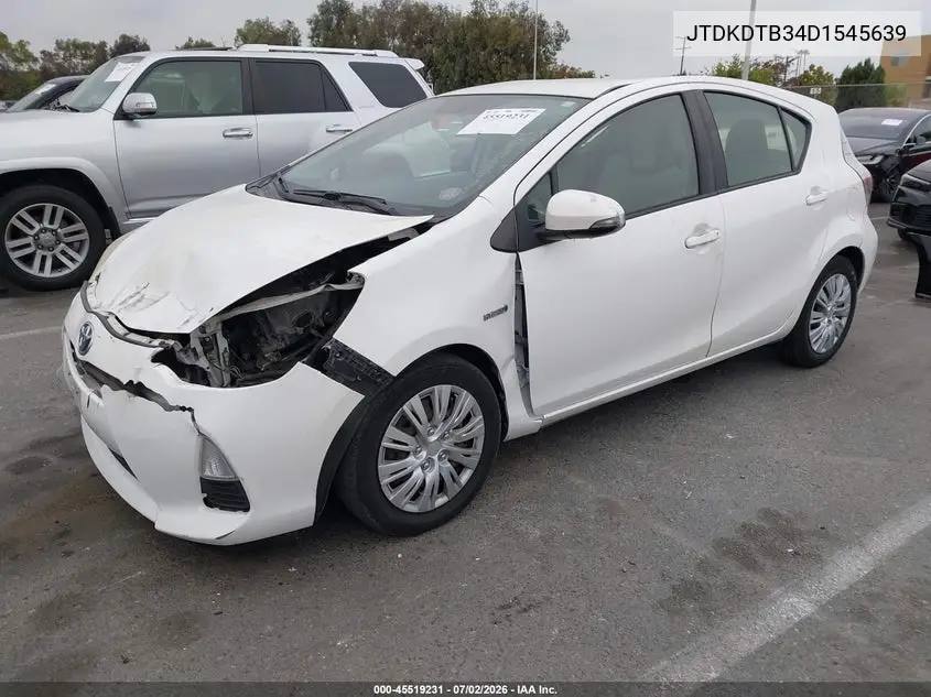 2013 Toyota Prius C One VIN: JTDKDTB34D1545639 Lot: 45519231