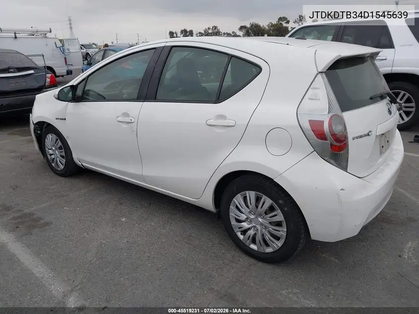 2013 Toyota Prius C One VIN: JTDKDTB34D1545639 Lot: 45519231