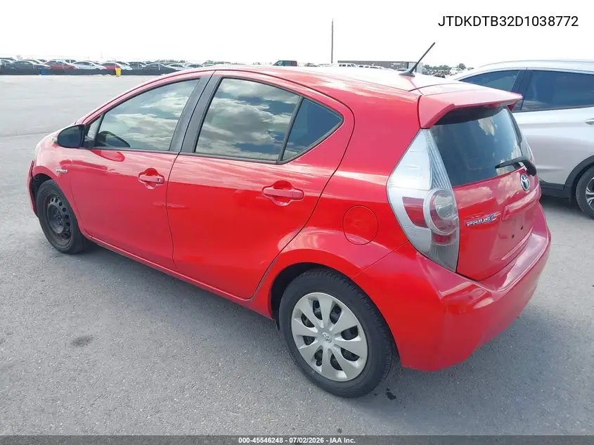 2013 Toyota Prius C One VIN: JTDKDTB32D1038772 Lot: 45546248
