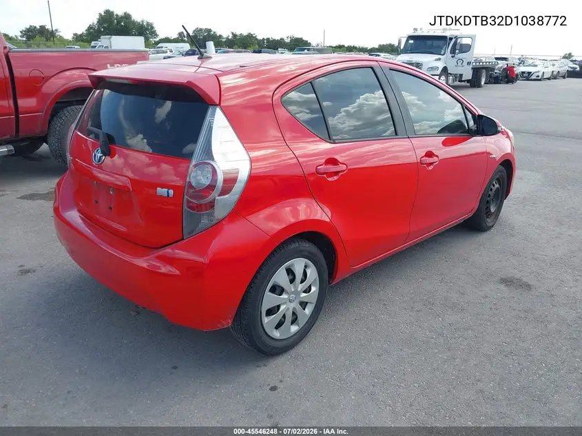 2013 Toyota Prius C One VIN: JTDKDTB32D1038772 Lot: 45546248