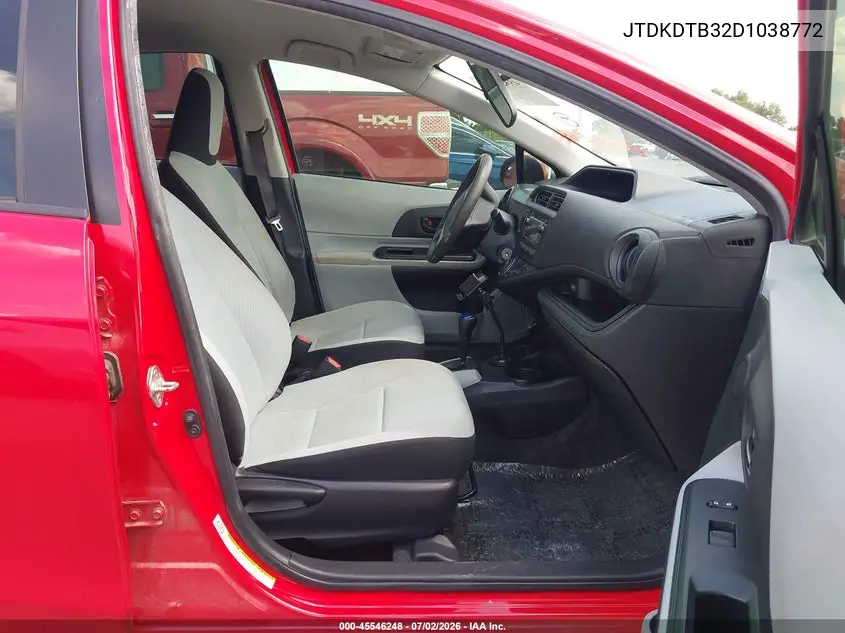 2013 Toyota Prius C One VIN: JTDKDTB32D1038772 Lot: 45546248