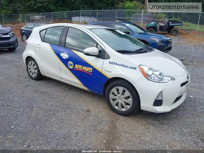 2013 Toyota Prius C Two VIN: JTDKDTB31D1536946 Lot: 45551787
