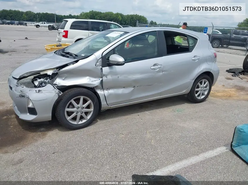 2013 Toyota Prius C Three VIN: JTDKDTB36D1051573 Lot: 45564938