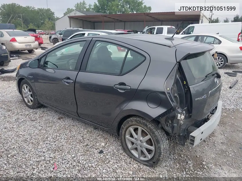 2013 Toyota Prius C Three VIN: JTDKDTB32D1051599 Lot: 45579754