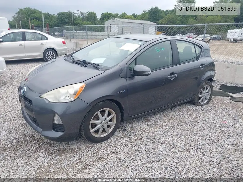 2013 Toyota Prius C Three VIN: JTDKDTB32D1051599 Lot: 45579754