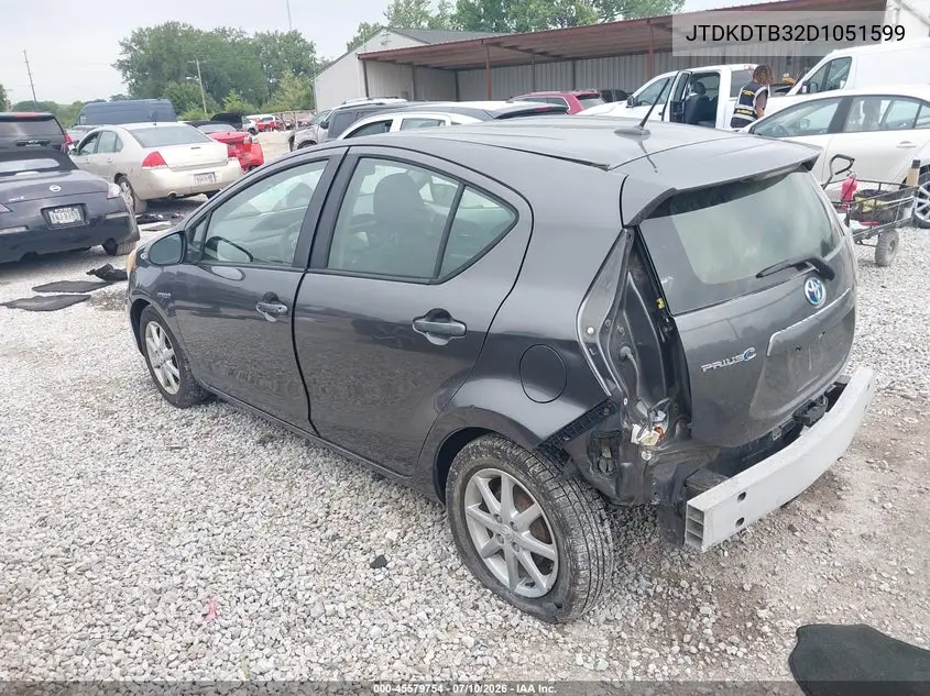 2013 Toyota Prius C Three VIN: JTDKDTB32D1051599 Lot: 45579754
