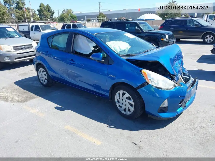 2013 Toyota Prius C Two VIN: JTDKDTB3XD1547329 Lot: 45583265