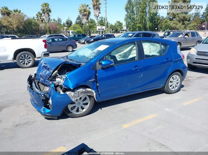 2013 Toyota Prius C Two VIN: JTDKDTB3XD1547329 Lot: 45583265
