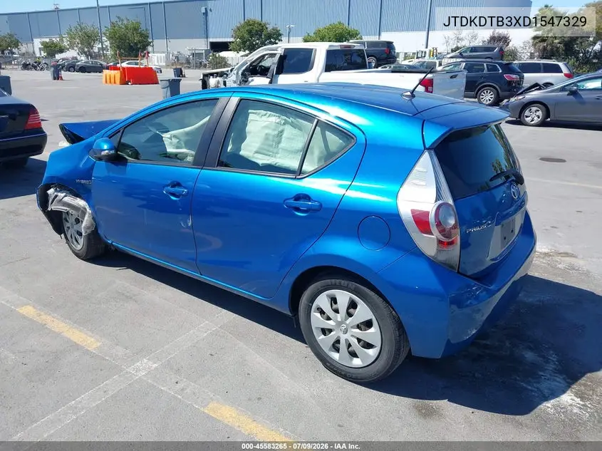 2013 Toyota Prius C Two VIN: JTDKDTB3XD1547329 Lot: 45583265