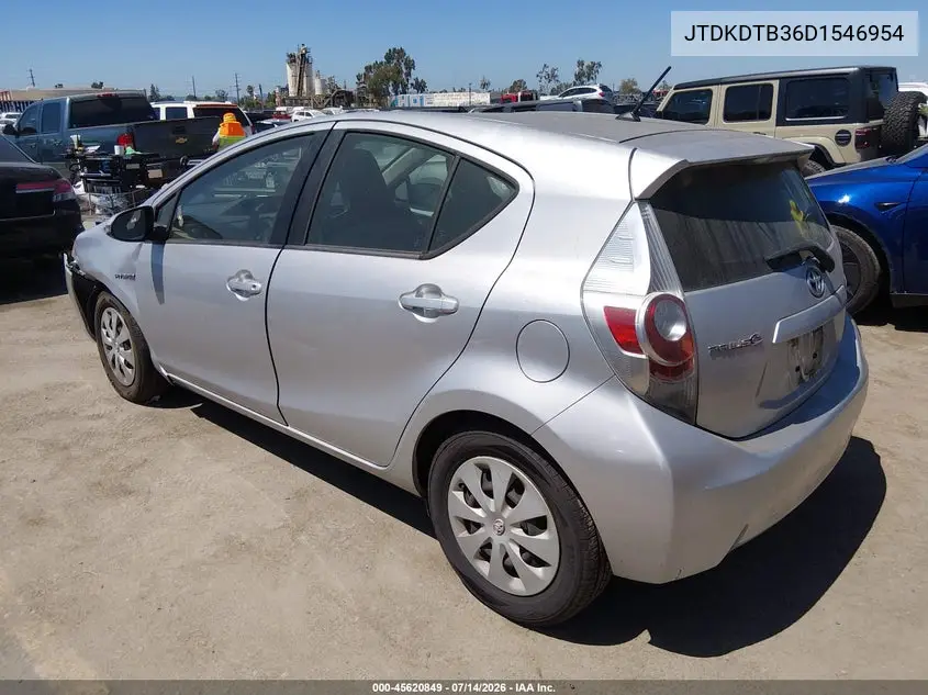 2013 Toyota Prius C One VIN: JTDKDTB36D1546954 Lot: 45620849