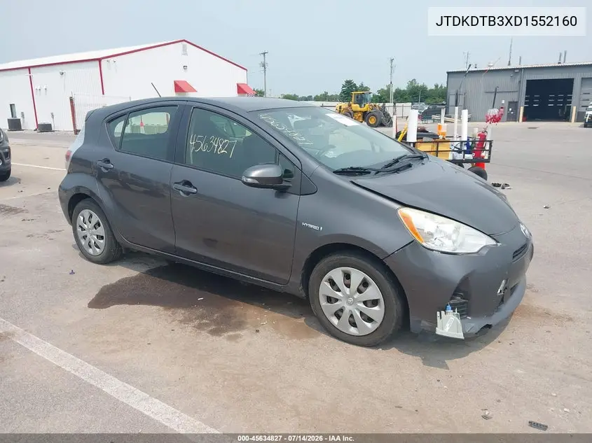 2013 Toyota Prius C Two VIN: JTDKDTB3XD1552160 Lot: 45634827