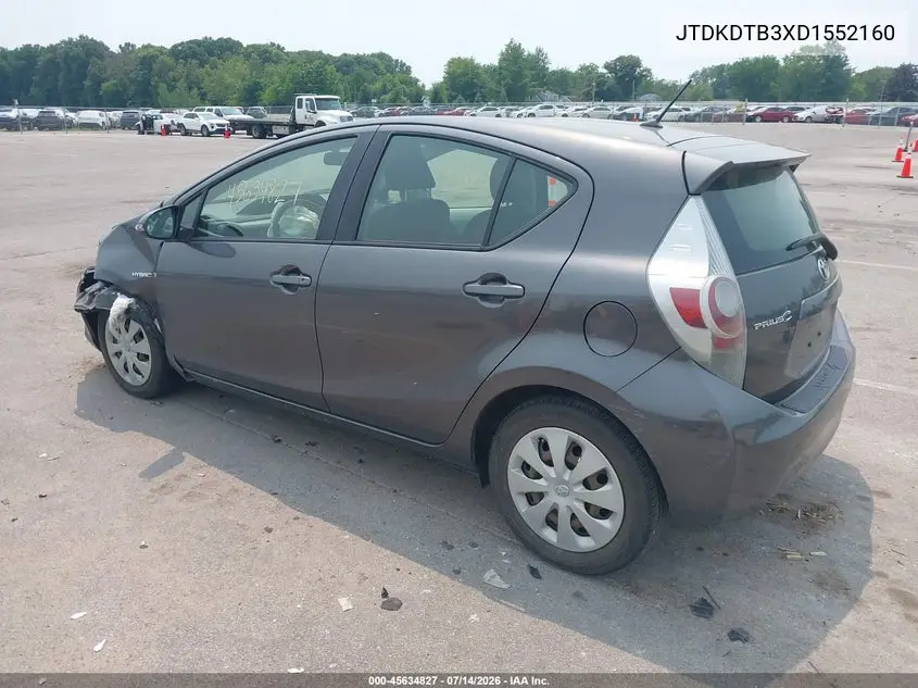 2013 Toyota Prius C Two VIN: JTDKDTB3XD1552160 Lot: 45634827