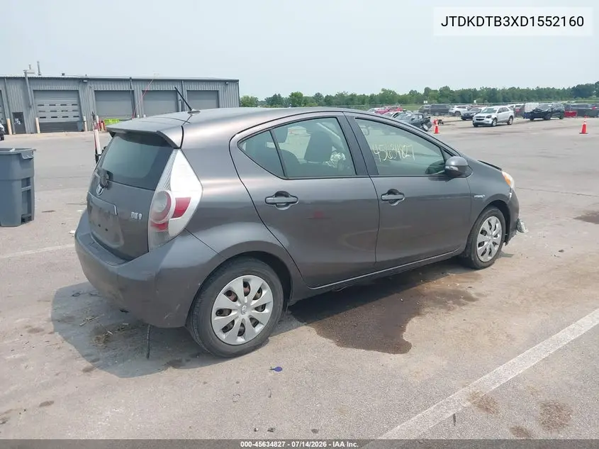 2013 Toyota Prius C Two VIN: JTDKDTB3XD1552160 Lot: 45634827