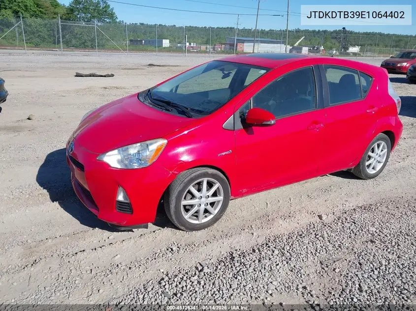 2014 Toyota Prius C Three VIN: JTDKDTB39E1064402 Lot: 45126341