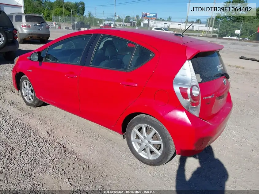 2014 Toyota Prius C Three VIN: JTDKDTB39E1064402 Lot: 45126341