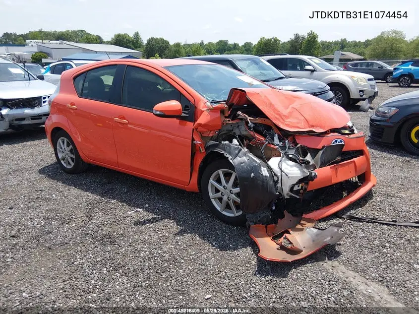 2014 Toyota Prius C Three VIN: JTDKDTB31E1074454 Lot: 45216409