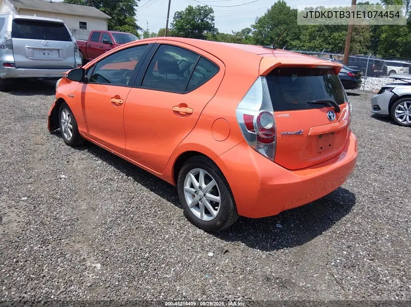 2014 Toyota Prius C Three VIN: JTDKDTB31E1074454 Lot: 45216409