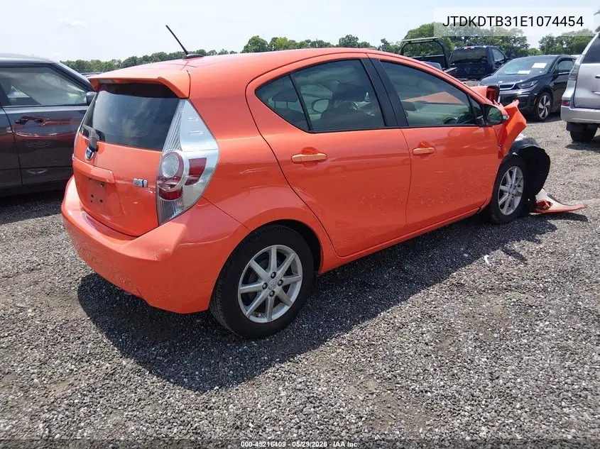 2014 Toyota Prius C Three VIN: JTDKDTB31E1074454 Lot: 45216409